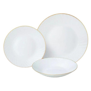 Serwis obiadowy 18 elementów złoty pasek KingHoff KH-1876